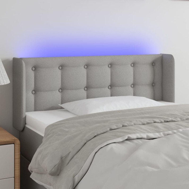 vidaXL LED Kopfteil Hellgrau 93x16x78/88 cm Stoff vidaXL LED Kopfteil Hellgrau 93x16x78/88 cm Stoff
