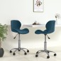 Esszimmerstühle 2 Stk. Drehbar Blau Samt Esszimmerstühle 2 Stk. Drehbar Blau Samt