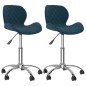 Esszimmerstühle 2 Stk. Drehbar Blau Samt Esszimmerstühle 2 Stk. Drehbar Blau Samt