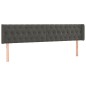 vidaXL LED Kopfteil Dunkelgrau 183x16x78/88 cm Samt