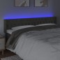 vidaXL LED Kopfteil Dunkelgrau 183x16x78/88 cm Samt