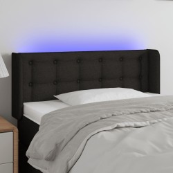 vidaXL LED Kopfteil Schwarz 93x16x78/88 cm Stoff