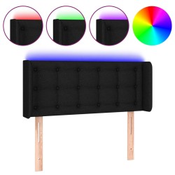 vidaXL LED Kopfteil Schwarz 93x16x78/88 cm Stoff