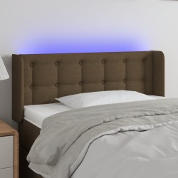 vidaXL LED Kopfteil Dunkelbraun 103x16x78/88 cm Stoff