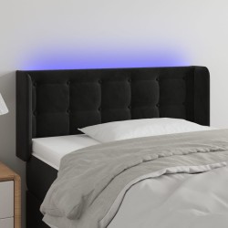 vidaXL LED Kopfteil Schwarz 93x16x78/88 cm Samt
