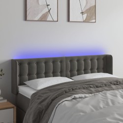 vidaXL LED Kopfteil Dunkelgrau 147x16x78/88 cm Samt