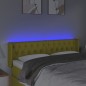vidaXL LED Kopfteil Grün 163x16x78/88 cm Stoff