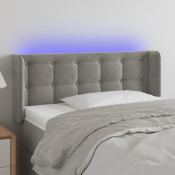 vidaXL LED Kopfteil Hellgrau 83x16x78/88 cm Samt
