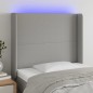 vidaXL LED Kopfteil Hellgrau 83x16x118/128 cm Stoff vidaXL LED Kopfteil Hellgrau 83x16x118/128 cm Stoff
