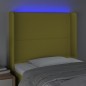 vidaXL LED Kopfteil Grün 93x16x118/128 cm Stoff