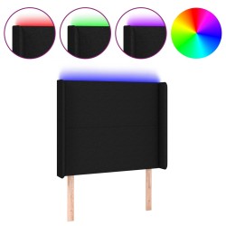 vidaXL LED Kopfteil Schwarz 93x16x118/128 cm Stoff