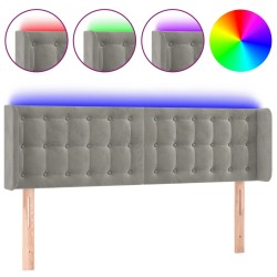 vidaXL LED Kopfteil Hellgrau 147x16x78/88 cm Samt