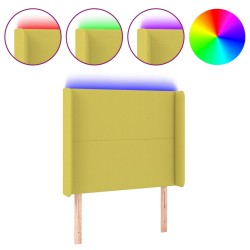 vidaXL LED Kopfteil Grün 103x16x118/128 cm Stoff 