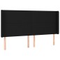 vidaXL LED Kopfteil Schwarz 203x16x118/128 cm Stoff