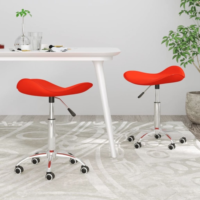 Esszimmerstühle 2 Stk. Drehbar Rot Kunstleder Esszimmerstühle 2 Stk. Drehbar Rot Kunstleder