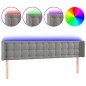 vidaXL LED Kopfteil Hellgrau 183x16x78/88 cm Samt vidaXL LED Kopfteil Hellgrau 183x16x78/88 cm Samt