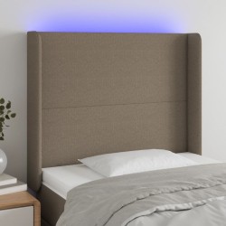 vidaXL LED Kopfteil Taupe 93x16x118/128 cm Stoff