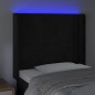 vidaXL LED Kopfteil Schwarz 103x16x118/128 cm Samt vidaXL LED Kopfteil Schwarz 103x16x118/128 cm Samt