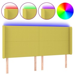 vidaXL LED Kopfteil Grün 203x16x118/128 cm Stoff