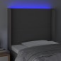 vidaXL LED Kopfteil Grau 83x16x118/128 cm Kunstleder