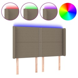 vidaXL LED Kopfteil Taupe 147x16x118/128 cm Stoff