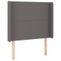 vidaXL LED Kopfteil Grau 93x16x118/128 cm Kunstleder