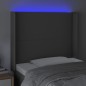 vidaXL LED Kopfteil Grau 93x16x118/128 cm Kunstleder