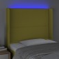vidaXL LED Kopfteil Grün 83x16x118/128 cm Stoff