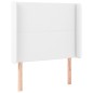 vidaXL LED Kopfteil Weiß 93x16x118/128 cm Kunstleder