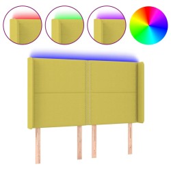 vidaXL LED Kopfteil Grün 147x16x118/128 cm Stoff