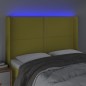 vidaXL LED Kopfteil Grün 147x16x118/128 cm Stoff