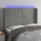vidaXL LED Kopfteil Hellgrau 147x16x118/128 cm Samt vidaXL LED Kopfteil Hellgrau 147x16x118/128 cm Samt