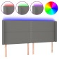 vidaXL LED Kopfteil Dunkelgrau 203x16x118/128 cm Stoff vidaXL LED Kopfteil Dunkelgrau 203x16x118/128 cm Stoff