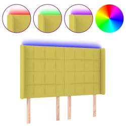 vidaXL LED Kopfteil Grün 147x16x118/128 cm Stoff