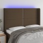 vidaXL LED Kopfteil Dunkelbraun 147x16x118/128 cm Stoff vidaXL LED Kopfteil Dunkelbraun 147x16x118/128 cm Stoff