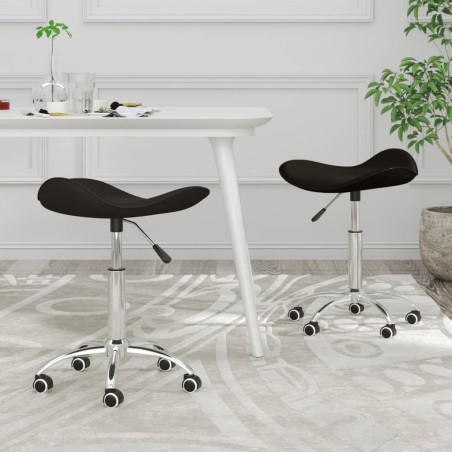 vidaXL Esszimmerstühle 2 Stk. Drehbar Schwarz Kunstleder