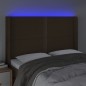 vidaXL LED Kopfteil Dunkelbraun 147x16x118/128 cm Stoff vidaXL LED Kopfteil Dunkelbraun 147x16x118/128 cm Stoff