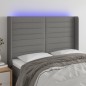 vidaXL LED Kopfteil Dunkelgrau 147x16x118/128 cm Stoff vidaXL LED Kopfteil Dunkelgrau 147x16x118/128 cm Stoff