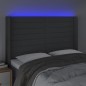vidaXL LED Kopfteil Dunkelgrau 147x16x118/128 cm Stoff vidaXL LED Kopfteil Dunkelgrau 147x16x118/128 cm Stoff