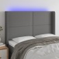 vidaXL LED Kopfteil Dunkelgrau 147x16x118/128 cm Stoff vidaXL LED Kopfteil Dunkelgrau 147x16x118/128 cm Stoff