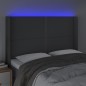 vidaXL LED Kopfteil Dunkelgrau 147x16x118/128 cm Stoff vidaXL LED Kopfteil Dunkelgrau 147x16x118/128 cm Stoff
