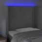 vidaXL LED Kopfteil Hellgrau 93x16x118/128 cm Samt vidaXL LED Kopfteil Hellgrau 93x16x118/128 cm Samt