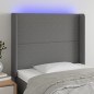 vidaXL LED Kopfteil Dunkelgrau 103x16x118/128 cm Stoff vidaXL LED Kopfteil Dunkelgrau 103x16x118/128 cm Stoff