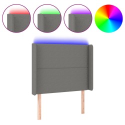 vidaXL LED Kopfteil Dunkelgrau 103x16x118/128 cm Stoff