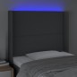 vidaXL LED Kopfteil Dunkelgrau 103x16x118/128 cm Stoff vidaXL LED Kopfteil Dunkelgrau 103x16x118/128 cm Stoff