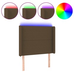 vidaXL LED Kopfteil Dunkelbraun 103x16x118/128 cm Stoff