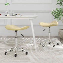 Esszimmerstühle 2 Stk. Drehbar Creme Kunstleder