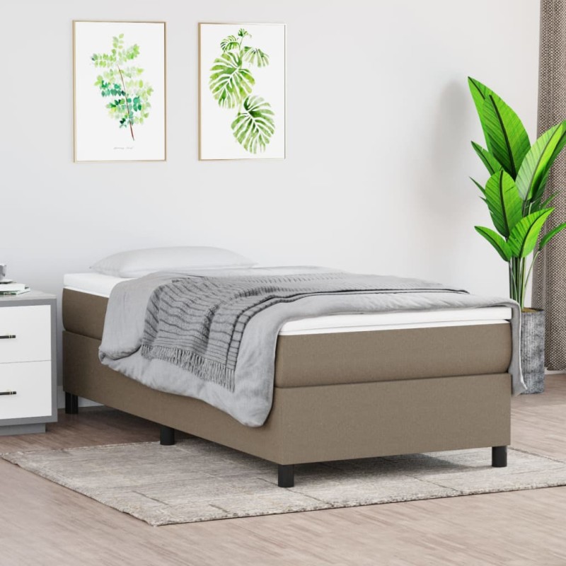 vidaXL Boxspringbett Taupe 90x190 cm Stoff vidaXL Boxspringbett Taupe 90x190 cm Stoff