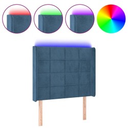 vidaXL LED Kopfteil Dunkelblau 93x16x118/128 cm Samt