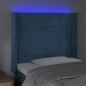 vidaXL LED Kopfteil Dunkelblau 93x16x118/128 cm Samt vidaXL LED Kopfteil Dunkelblau 93x16x118/128 cm Samt